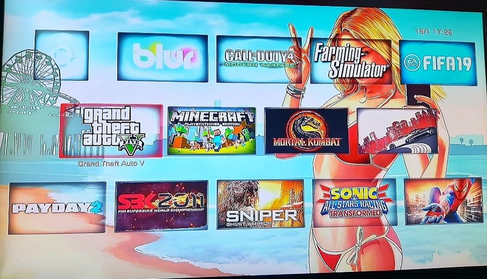 Ps3 slim fullbox fifa19 gta5 blur nfs minecraft m kombat farm spider