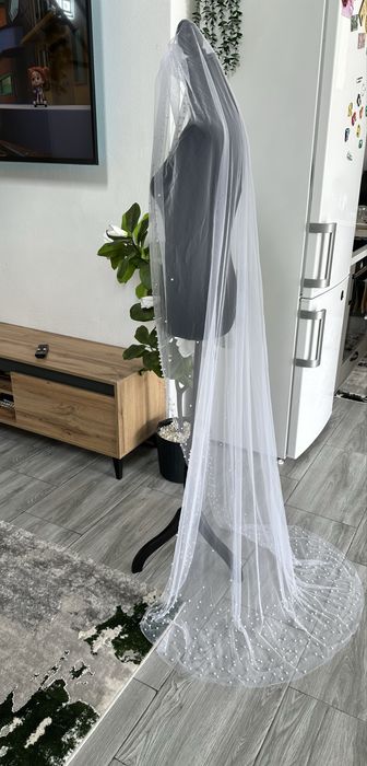 Voal 2m perle pe margine