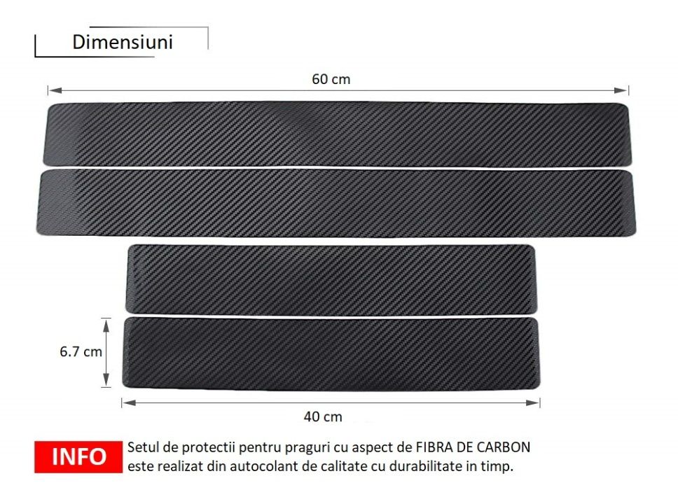 Ornament PROTECTIE prag PRAGURI universale sticker FIBRA DE CARBON