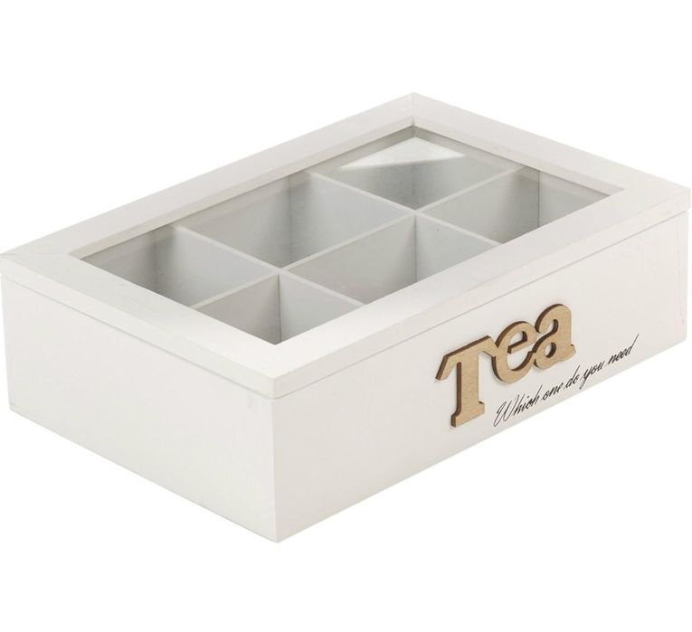 Дървена кутия за чай с 6 отделения