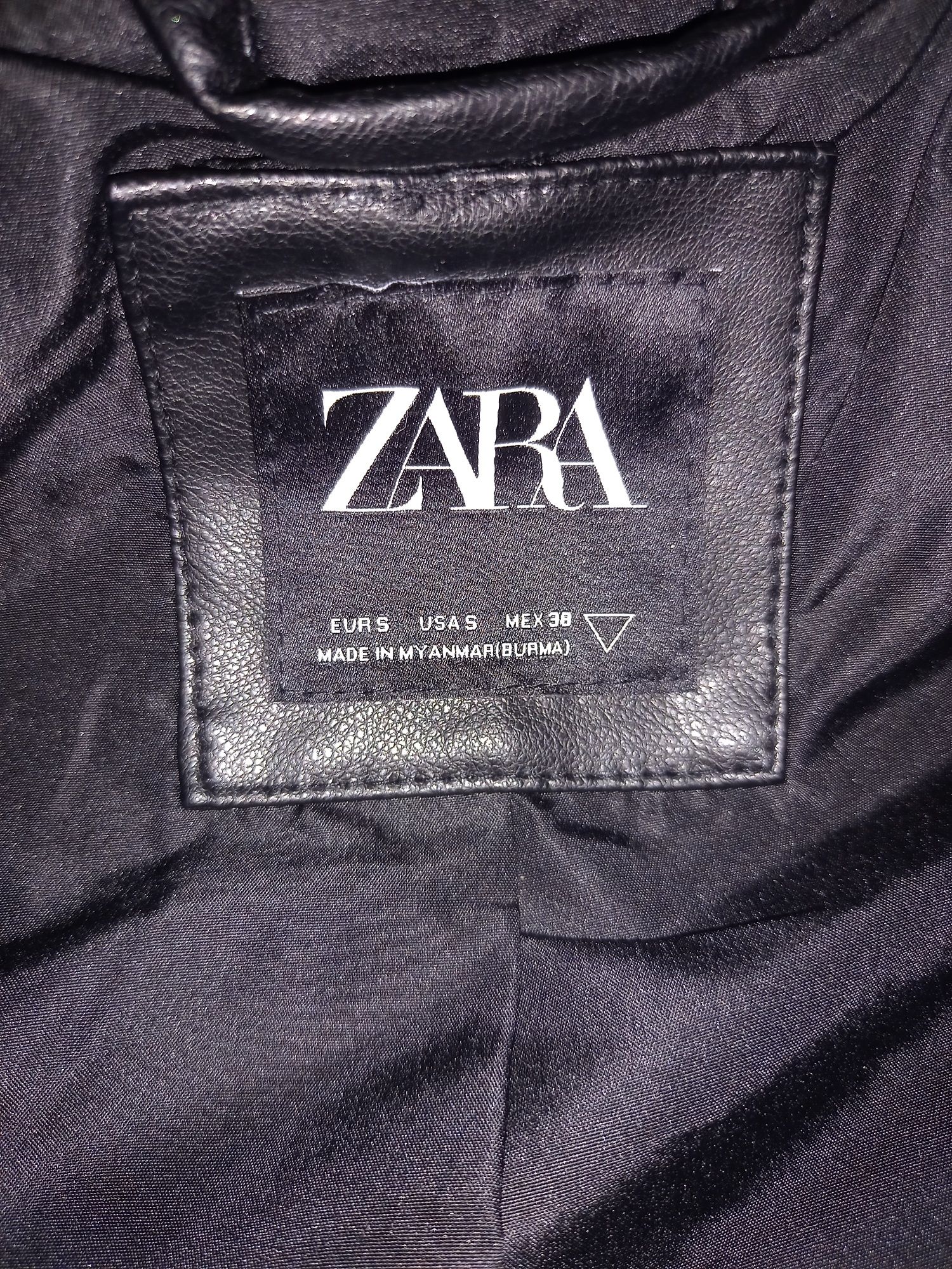 Geaca de piele neagra Zara S pentru barbati