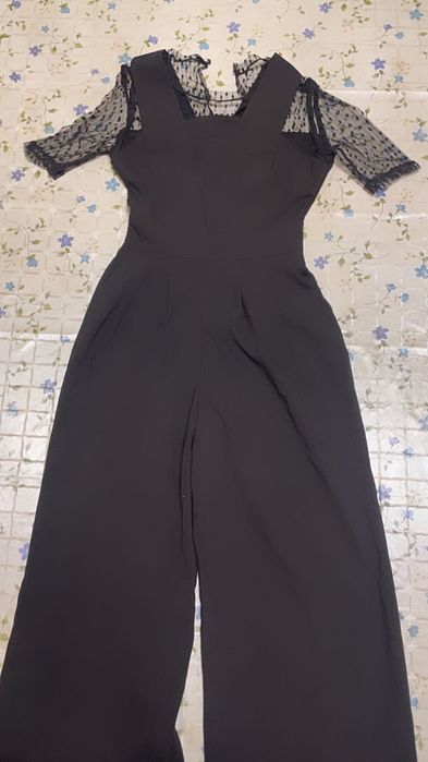 Чёрный женский комбинезон