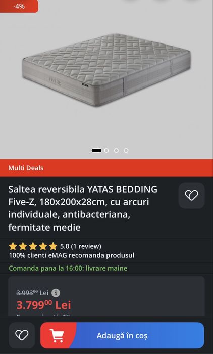 Pat Tapitat Catifea Gri 160x200 cu saltea inclusa