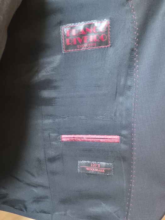 Черен костюм Franco Riveiro 120's  Woolmark