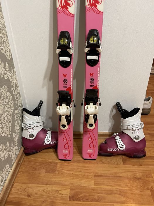 Schiuri copii 110 cm atomic cu clapari skiuri