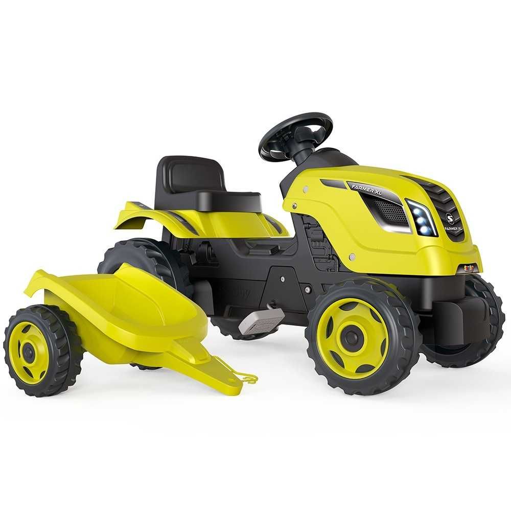 Tractor cu pedale si remorca Smoby Farmer XL verde/albastru