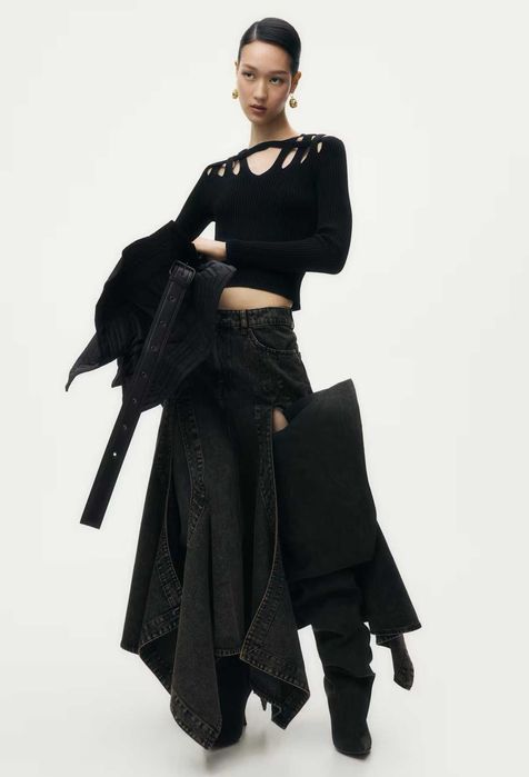 Glenn Martens: Fustă evazată din denim 44