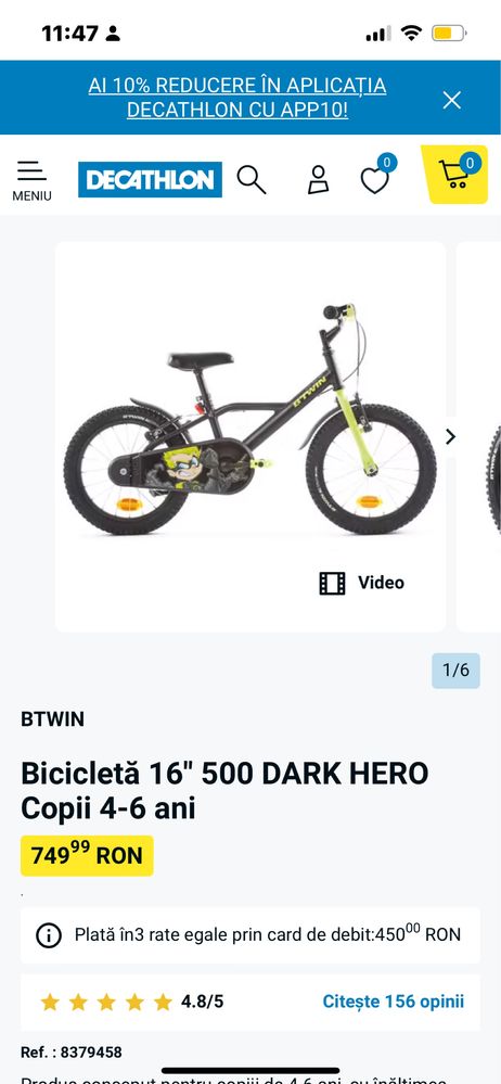 Bicicletta Decathlon casca cos lo