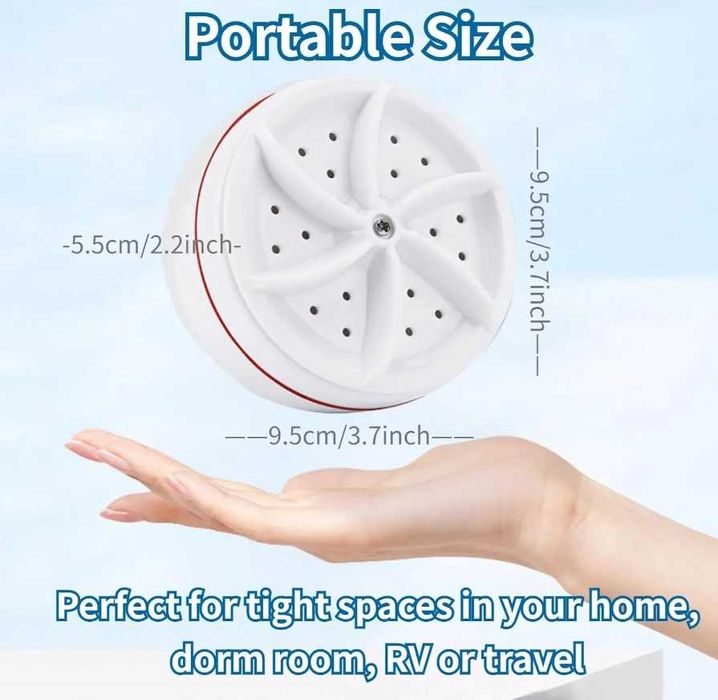 Mini masina de spalat portabila, alb, USB, 18W
