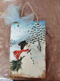 Картина Коледна със снежен човек
