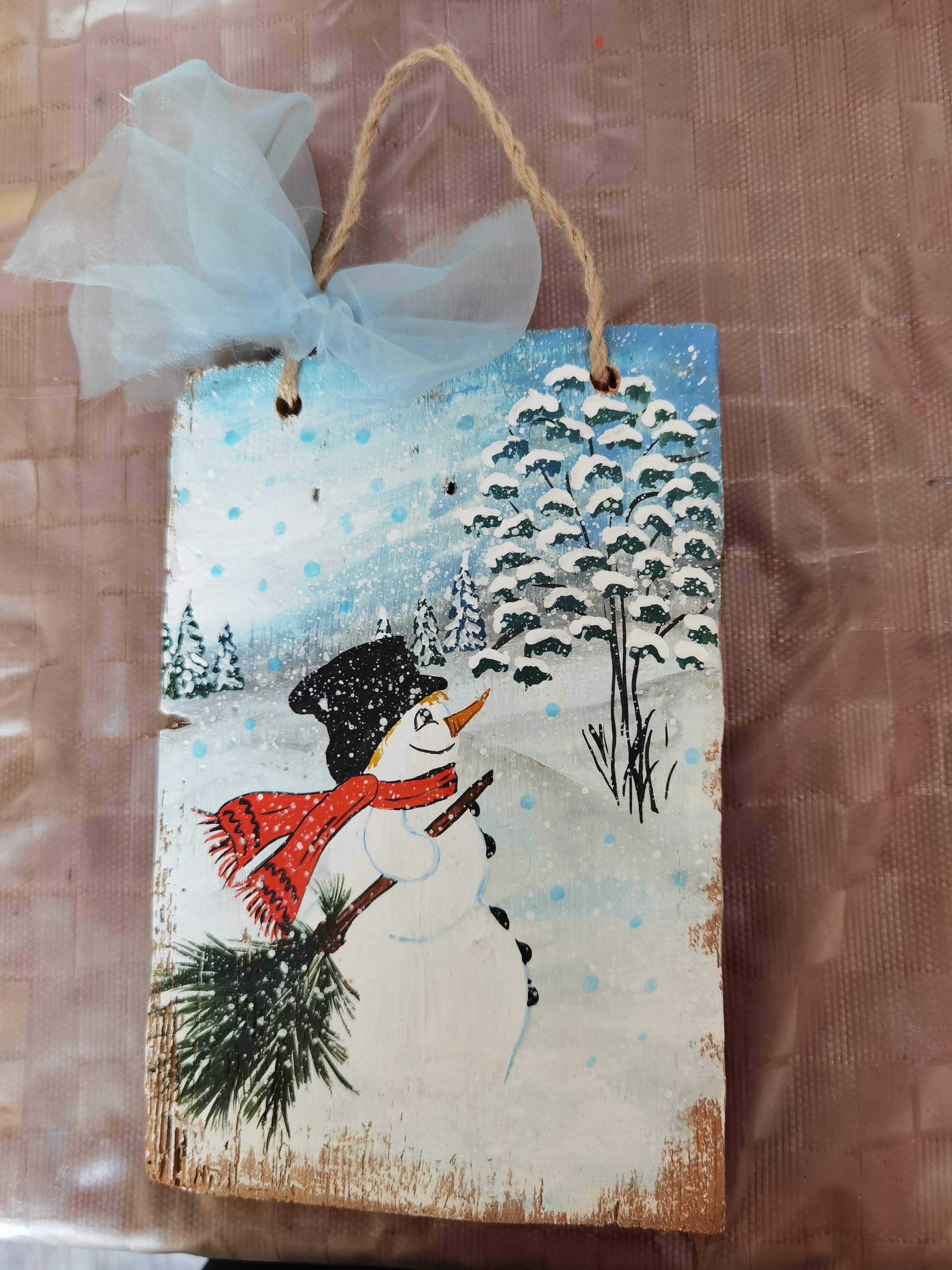Картина Коледна със снежен човек