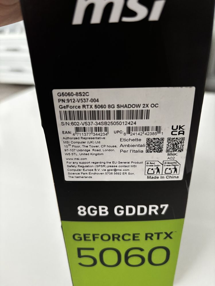 MSI RTX 5060 Shadow 2x OC 8GB