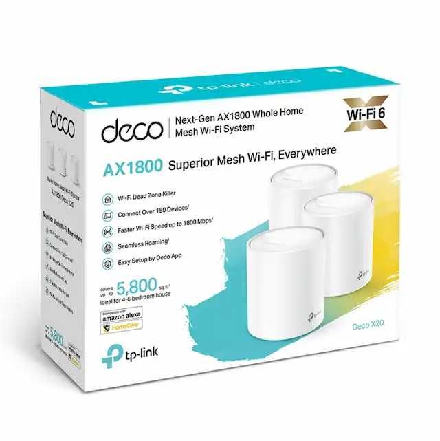 TP-Link Deco X20(1-2-3 pack)/Voice/DSL/4G Mesh System Router Wi-Fi 6