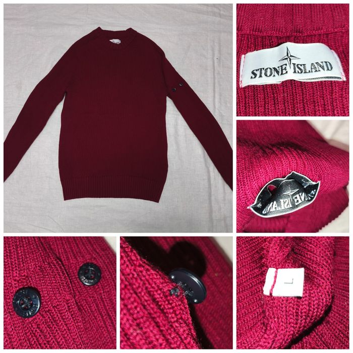 Pulover Stone island mărime L bărbați casual bumbac 100% vișiniu rapid