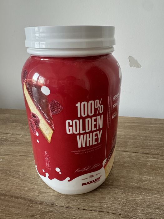 Maxler 100% Golden Whey малиновый чизкейк 908 протеин