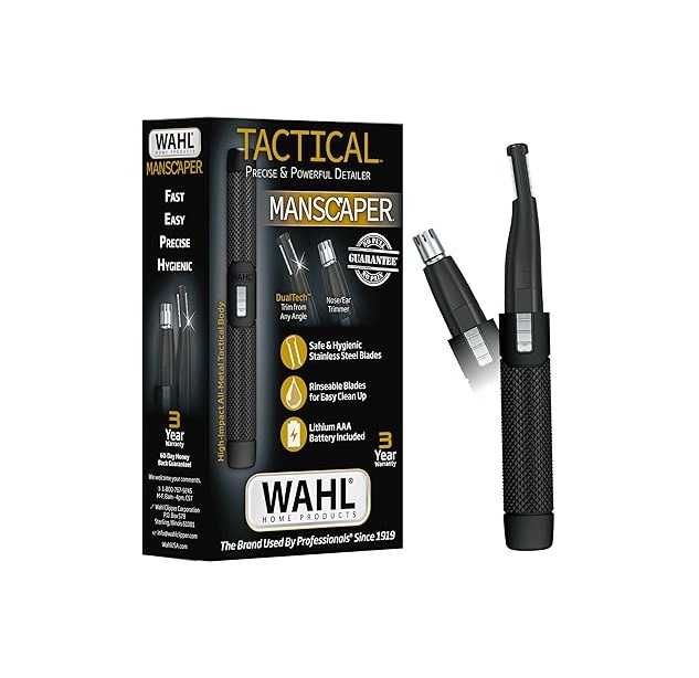 Двустранен тример за вежди и нос WAHL Manscaper 2-в-1 Tactical®