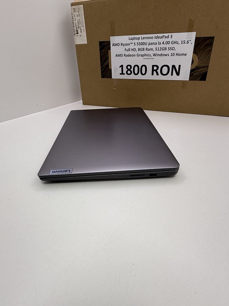 Fane Amanet: Laptop LENOVO IdeaPad 3 AMD Ryzen 5 5500U, 8GB, SSD 512GB