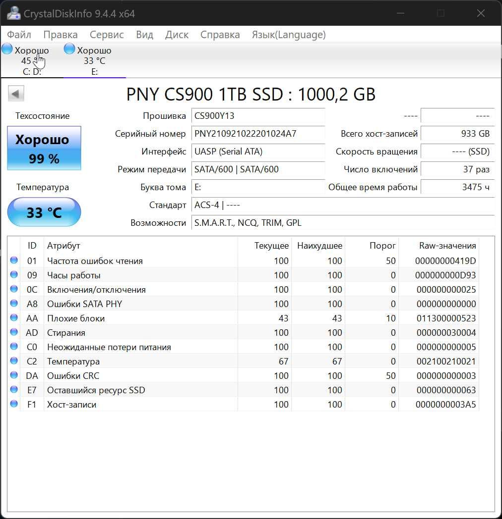 PNY CS900 1tb ssd