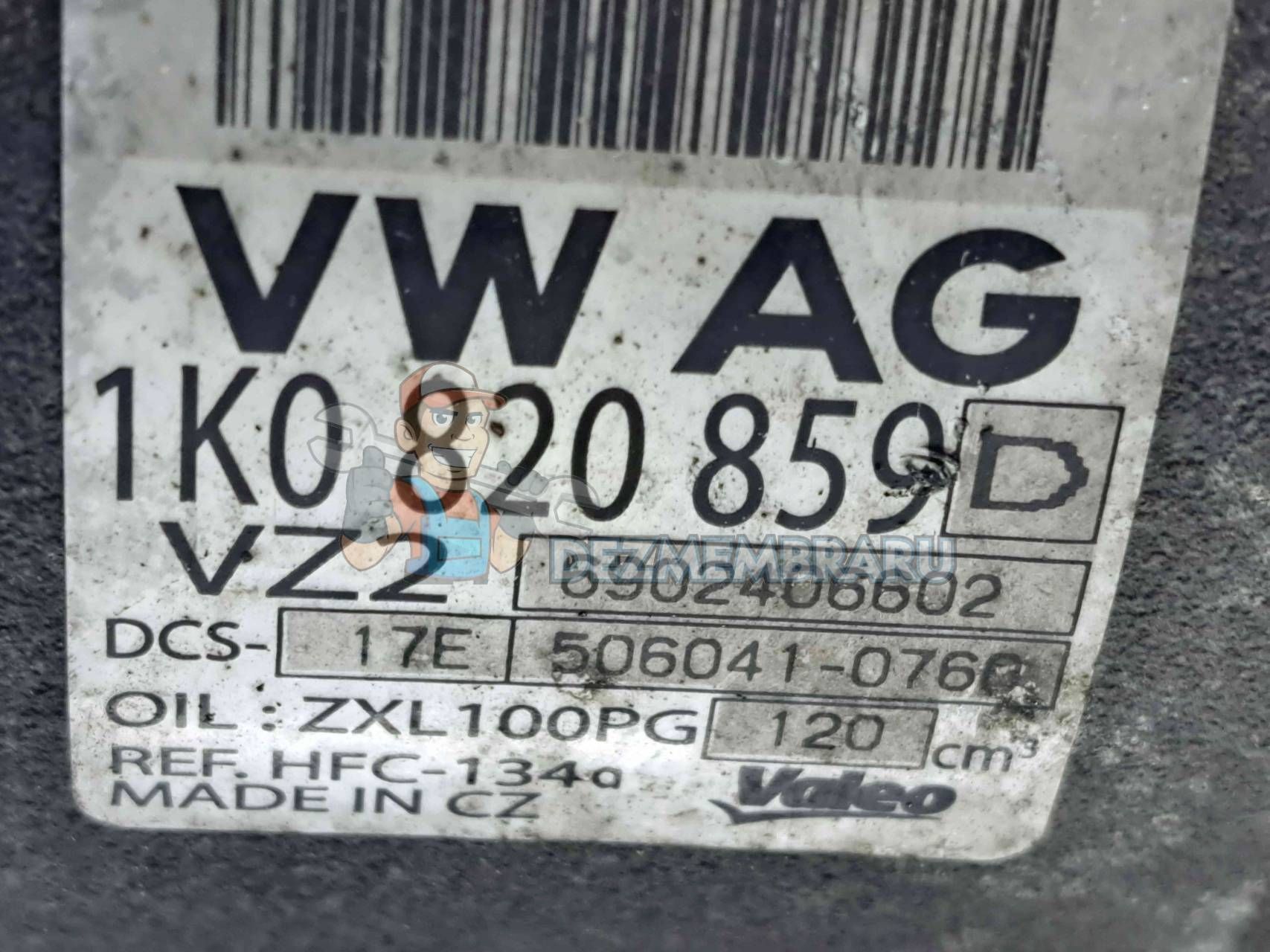Compresor clima Volkswagen Golf 5 (1K1) [Fabr 2004-2008] 1K0820859D 1.9 TDI BKC 77KW 105CP