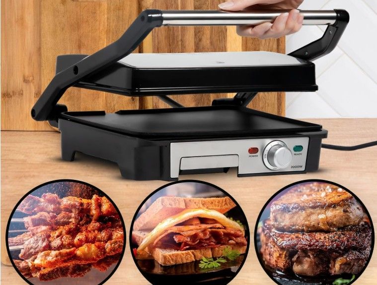 Grill electric SOGO 2000W cu placi antiaderente 180° | 136435