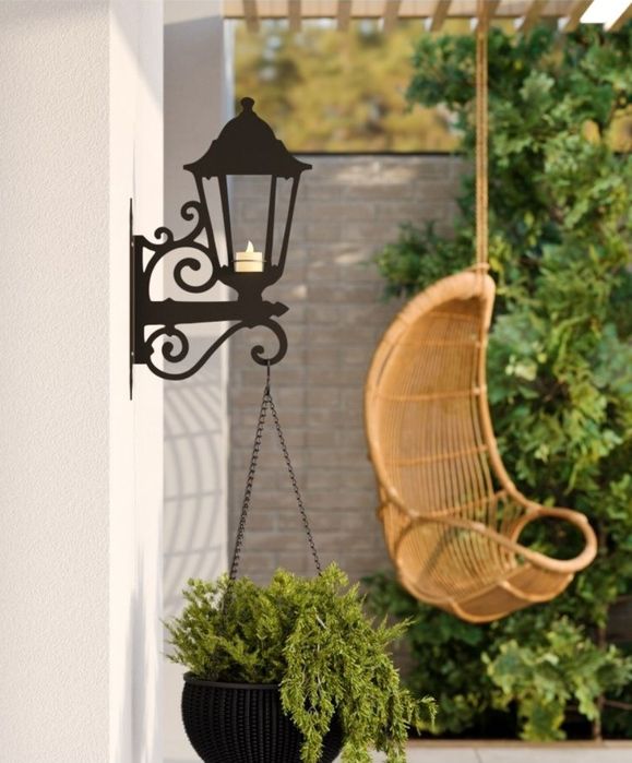 Красивый металлический настенный держатель для цветочных кашпо