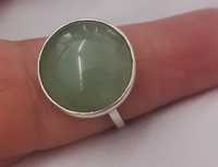 Сребърен пръстен с естествен зелен авантюрин