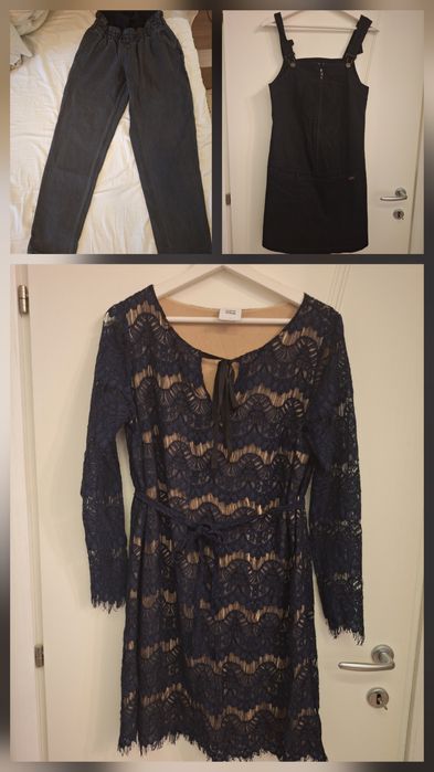 Дрехи за бременни -  рокля сукман дънки H&M