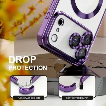 Husa iPhone 17 Pro Max MagSafe cu protectie pentru camere Luxury, Mov