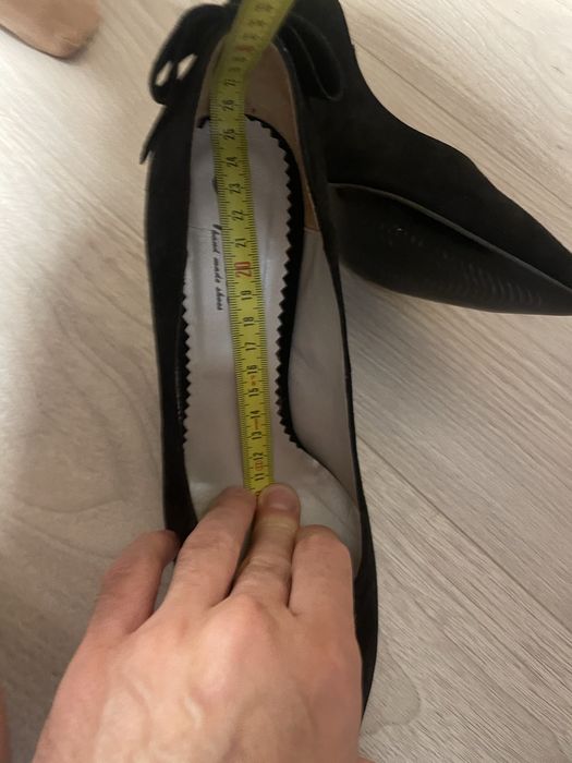 Pantofi piele intoarsa negri 38 NOI