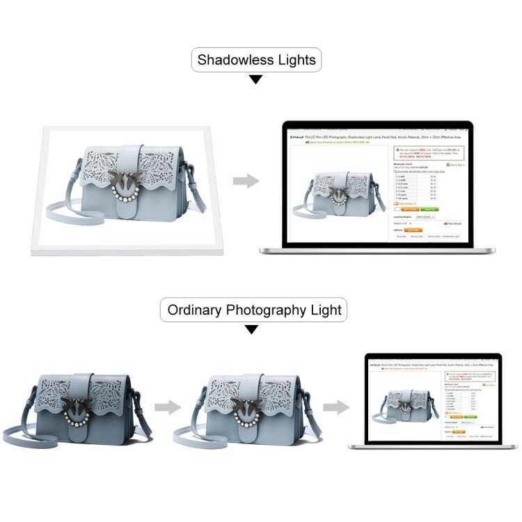 Panou LED 20cm Puluz pentru fotografie de produs, fundal LED cort foto