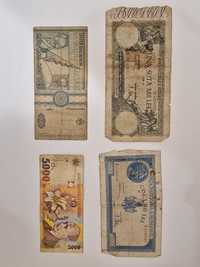 Bancnote:100.000 lei(1946); 5.000lei(1945); 500lei(1992); 5.000 (1998)