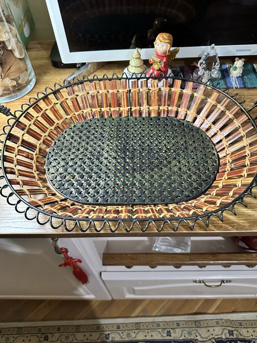 Ръчно изработена стилна фруктиера|поднос- желязо и дърво