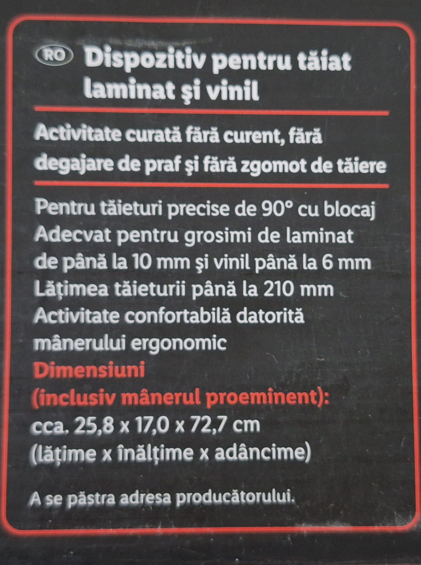 Dispozitiv de taiat laminat si vinil Parkside