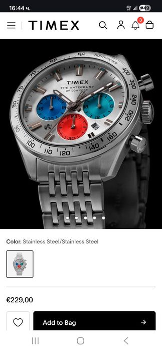 Timex Waterbury Chronograph 41mm Stainless Steel Bracelet Watch TW2V42