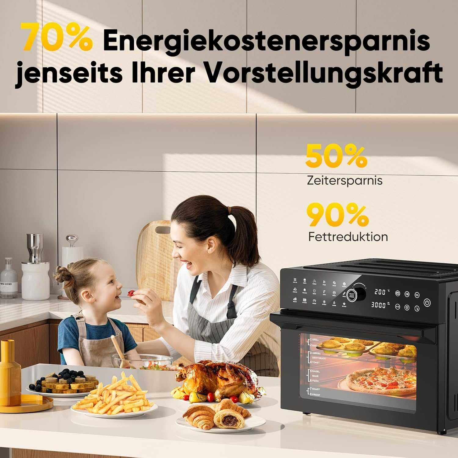 Фурна с горещ въздух Cookwise 1800W 30L фритюрник с горещ въздух
