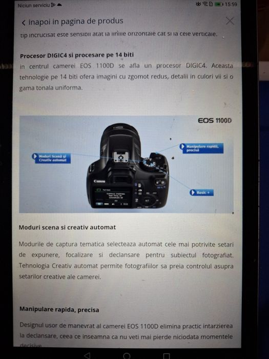 Camera foto digitala canon eos 1100