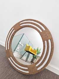 Oglinda rotunda cu rama din sfoara