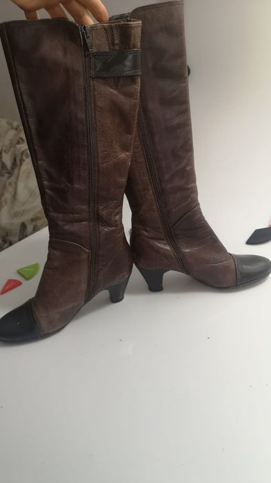 Cizme  Leonardo, piele, lungi, mărimea 36