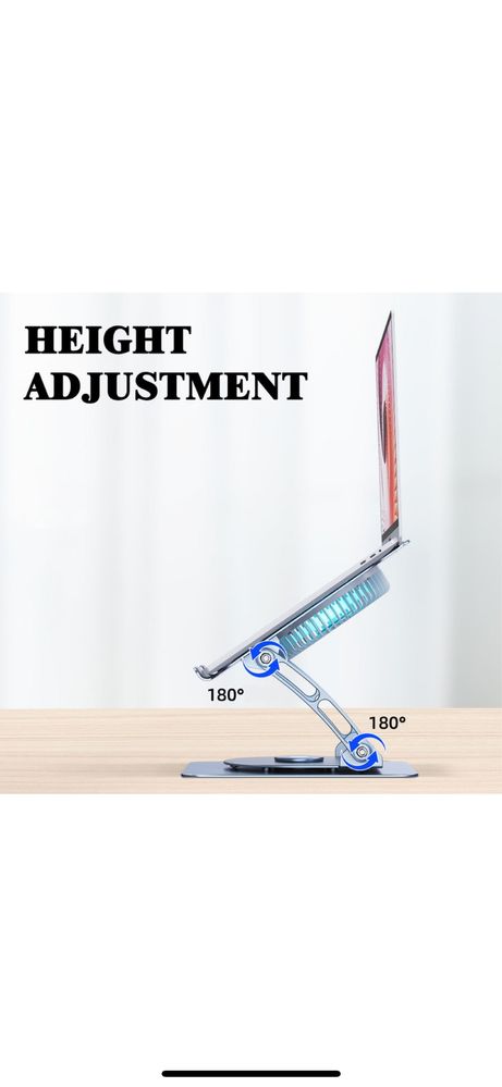 Stand laptop si tableta, rotativ la 360 grade, pliabil si portabil