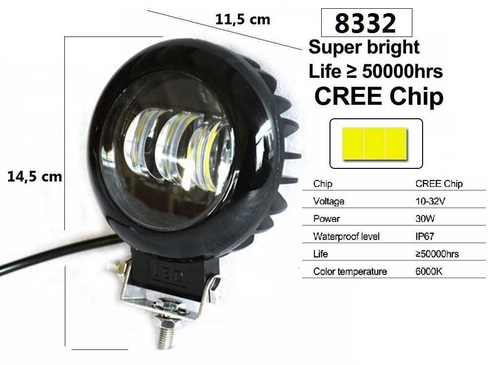 ХАЛОГЕН LED- 30W кръгъл (1бр.)