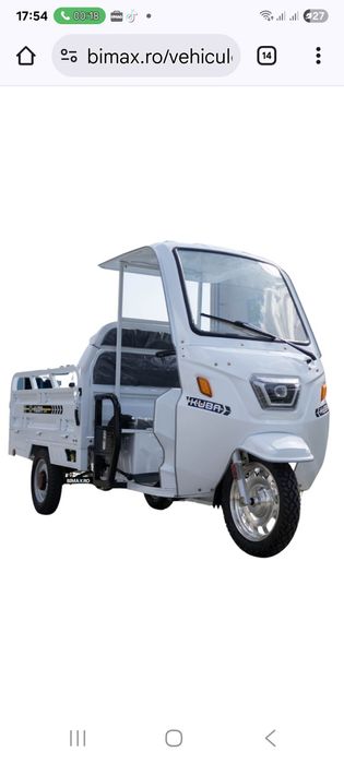 Triciclu Electric cu cabina, Fara Permis (25km/h), Motor 1500W, autono