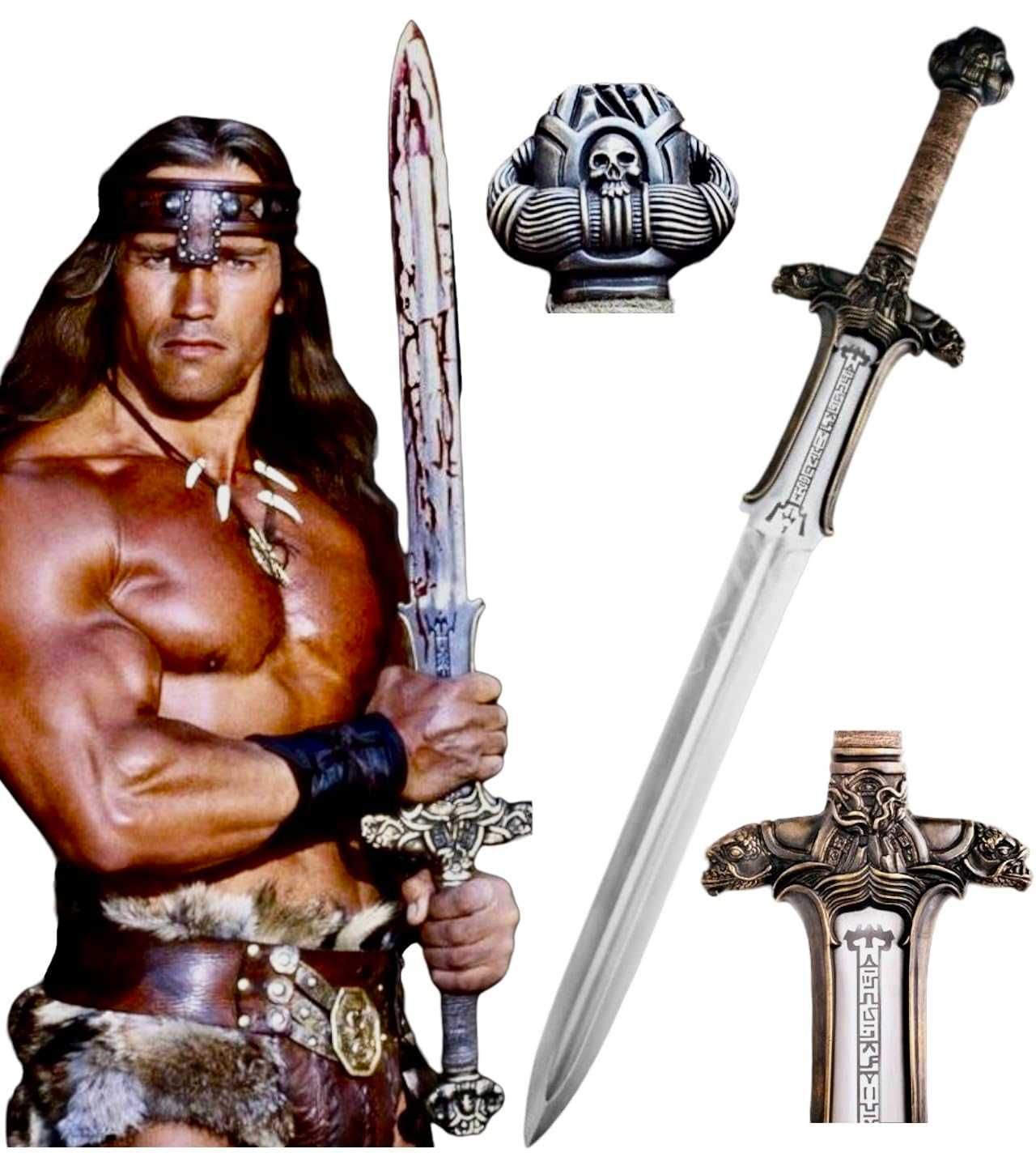 Меч с поставка Конан Варварина Conan the Barbarian Atlantean Sword
