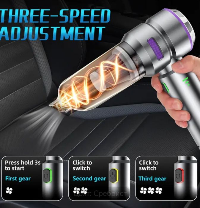 16kPa (много ВАЖНО) безжична прахосмукачка с 2 функции - засмукване и