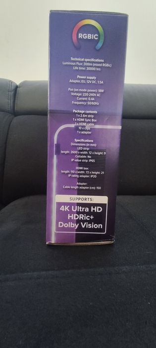 HDMI Sync Box Smart LED 2.6m RGBIC pentru TV 4K HDR – nou, sigilat