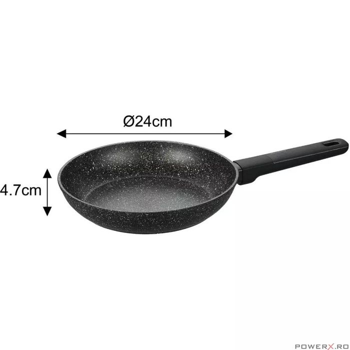 Set oale si tigai, 12 bucati, acoperit antiaderent, negru cu manere