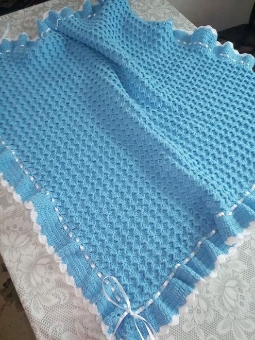 Плетена пелена за бебета -  "Синева“, "Роса", "Синьо вълшебство"