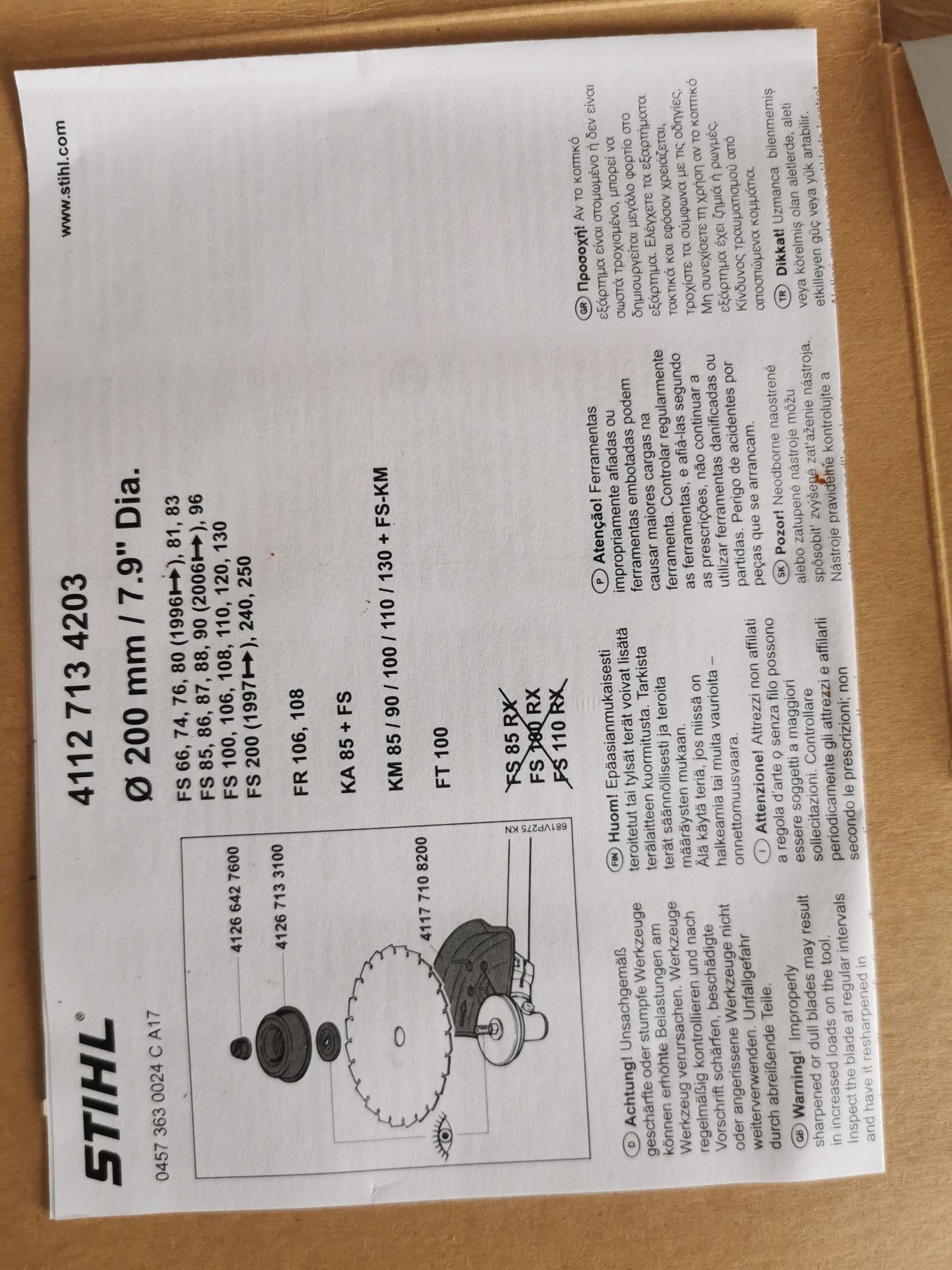 Disc motocoasa STIHL, original. 200mm