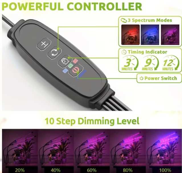 Лампа за бърз и по-добър растеж на орхидеи, цветя, разсад