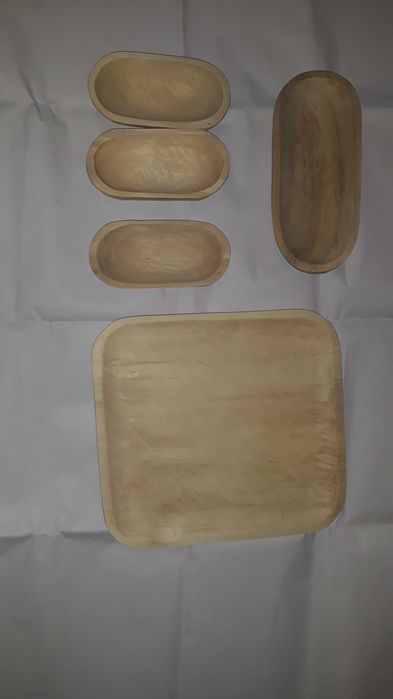 Set platou pătrat din lemn