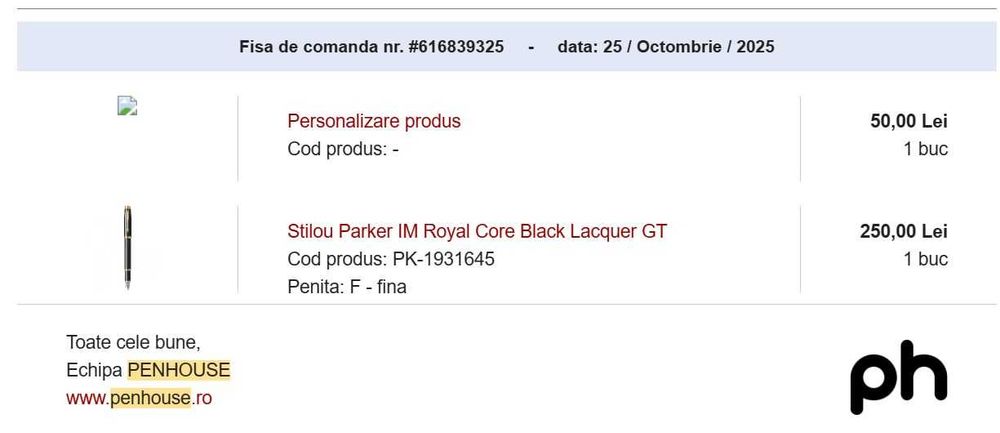 Stilou Parker IM Royal Core Black Lacquer GT - Personalizat